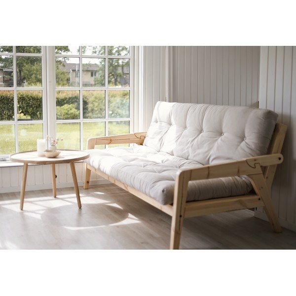 Divano letto bianco/beige 204 cm Grab - Karup Design-image-1