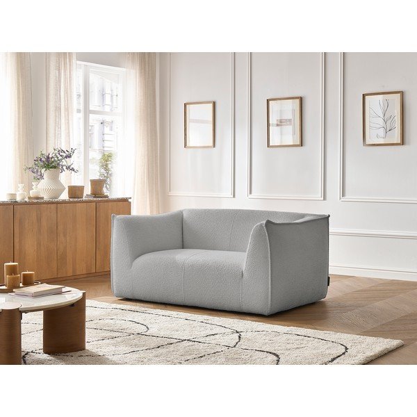 Divano grigio chiaro con rivestimento in bouclé 170 cm Giorgia – Bobochic Paris-image-1