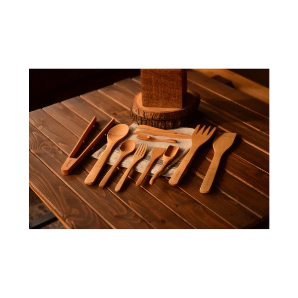 Set di 10 utensili da cucina in bambù Violi - Bambum-image-1