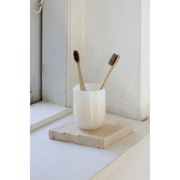 Portaspazzolino color crema in vetro Opal – Mette Ditmer Denmark-image-4