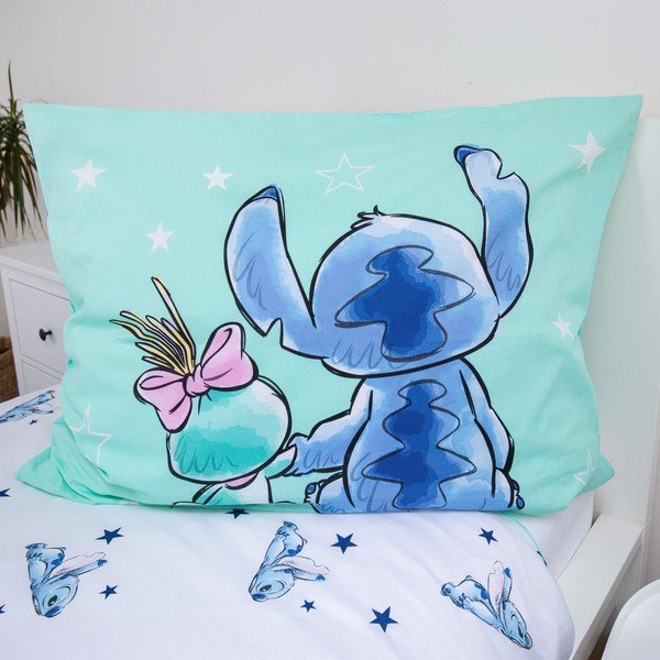 Set copripiumino e federa da bambini color menta in cotone per letto singolo 140x200 cm Lilo & Stitch "Buddies" – Jerry Fabrics-image-3