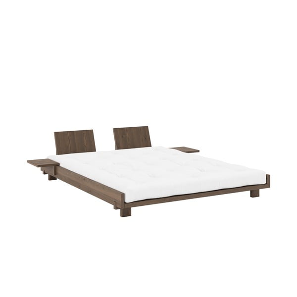 Letto matrimoniale marrone in pino massiccio con rete inclusa 160x200 cm Social – Karup Design-image-3