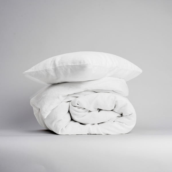 Set bianco per letto singolo (copripiumino e federa) 165x220 cm - Linen Tales-image-1