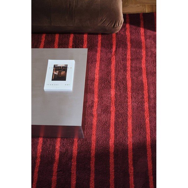 Tappeto rosso/burgundy in cotone 170x240 cm Mika – Jotex-image-1