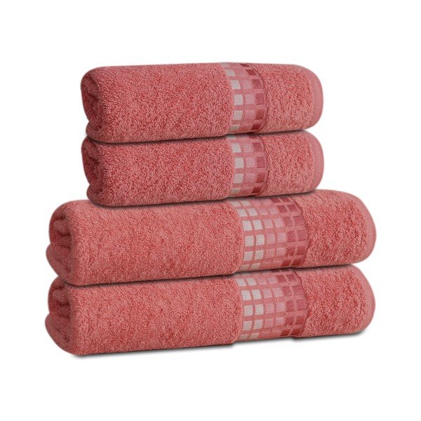 Telo da bagno in cotone rosa 70x140 cm Darwin - My House-image-2