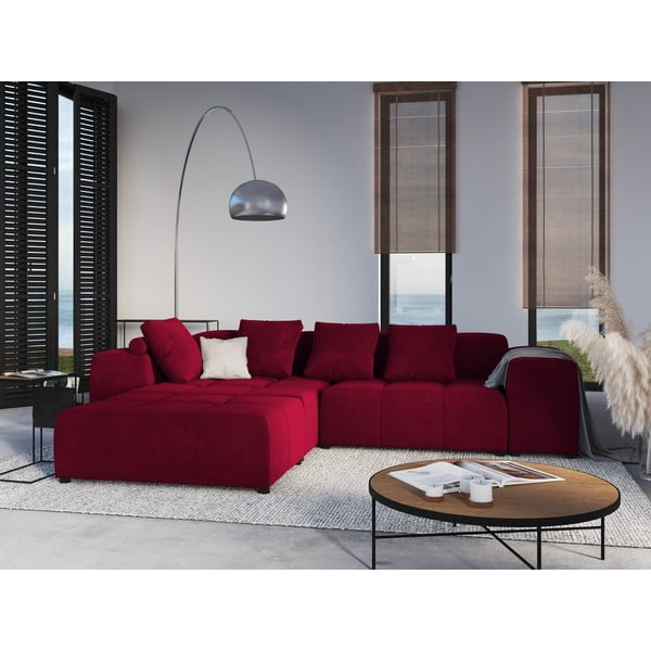 Cuscino in velluto rosso per divano componibile Rome Velvet - Cosmopolitan Design-image-4