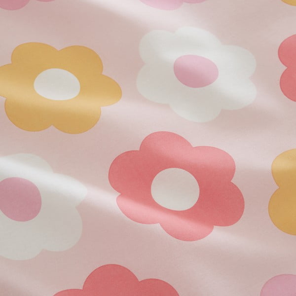 Lenzuolo con angoli per bambini rosa per letto singolo 90x190 cm Retro Daisy – Catherine Lansfield-image-2