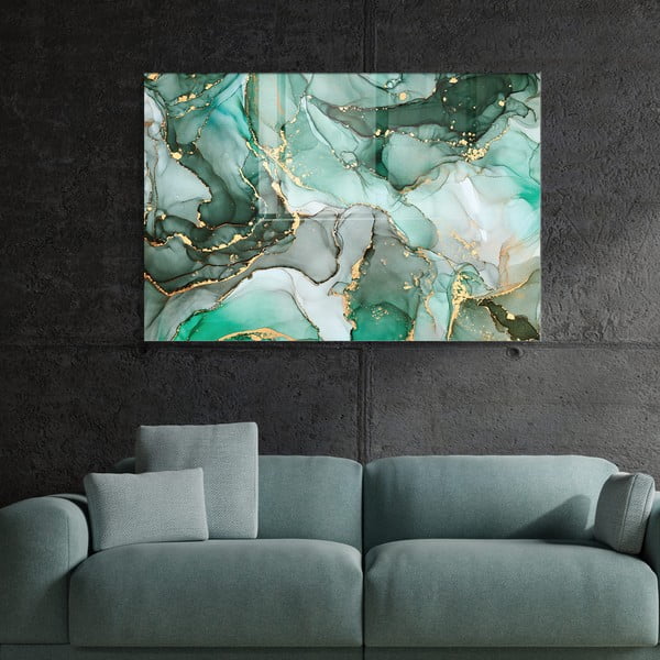 Pittura su vetro 100x70 cm Turquoise - Wallity-image-2