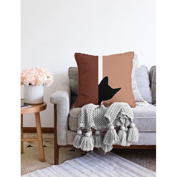 Federa in misto cotone Kitten, 55 x 55 cm - Minimalist Cushion Covers-image-2