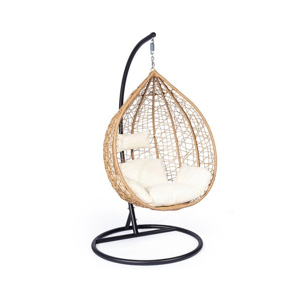 Poltrona sospesa in rattan artificiale in colore naturale Noela - Bonami Selection-image-2