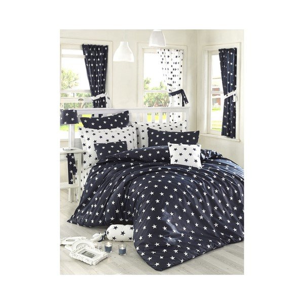 Lenzuola in cotone per letto matrimoniale con lenzuolo per letto matrimoniale Notte, 200 x 220 cm - Mijolnir