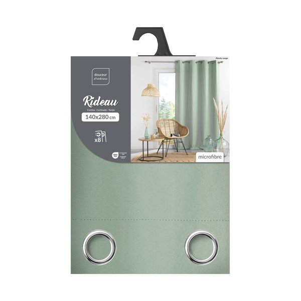Tenda parzialmente oscurante color salvia in microfibra 140x280 cm Absolu – douceur d'intérieur-image-4