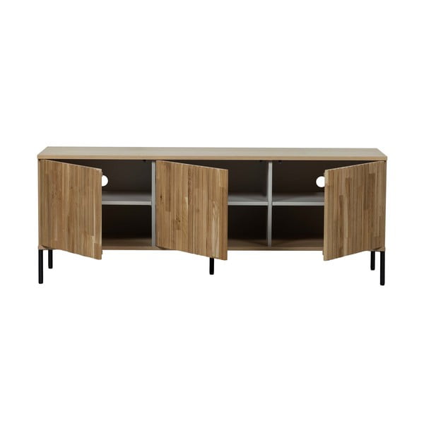 Mobile TV di colore naturale con effetto rovere 150x56x44 cm Gravure – WOOOD-image-2