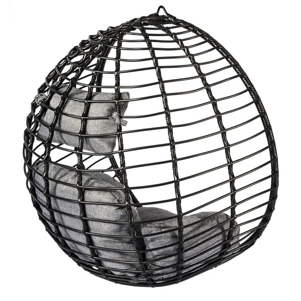 Poltrona sospesa in rattan artificiale nero Mila - Bonami Selection-image-2