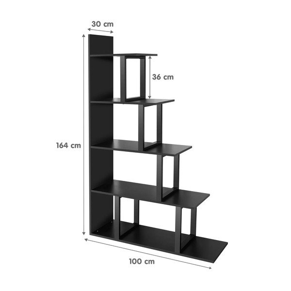 Scaffale nero 100x164 cm Step - Kalune Design-image-4