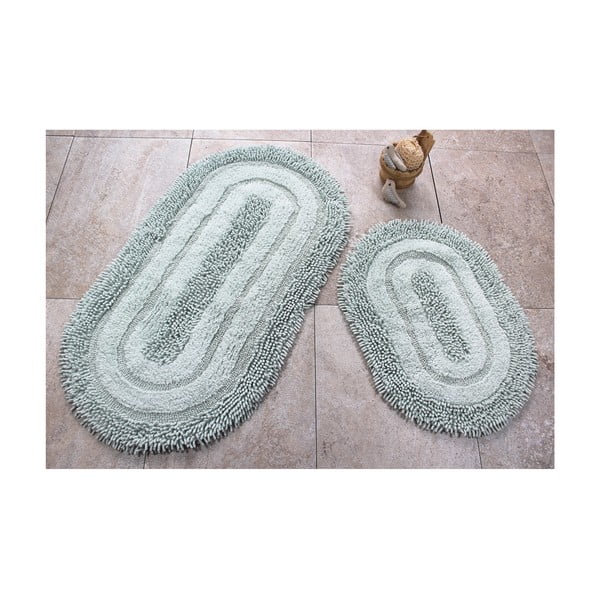 Set di 2 tappetini da bagno blu Jane - Foutastic