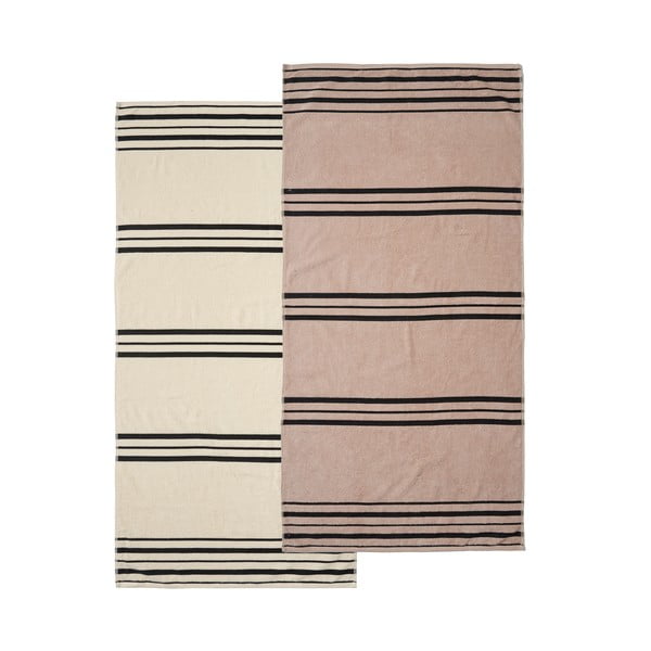 Telo mare beige 75x150 cm Banded Stripe - Catherine Lansfield