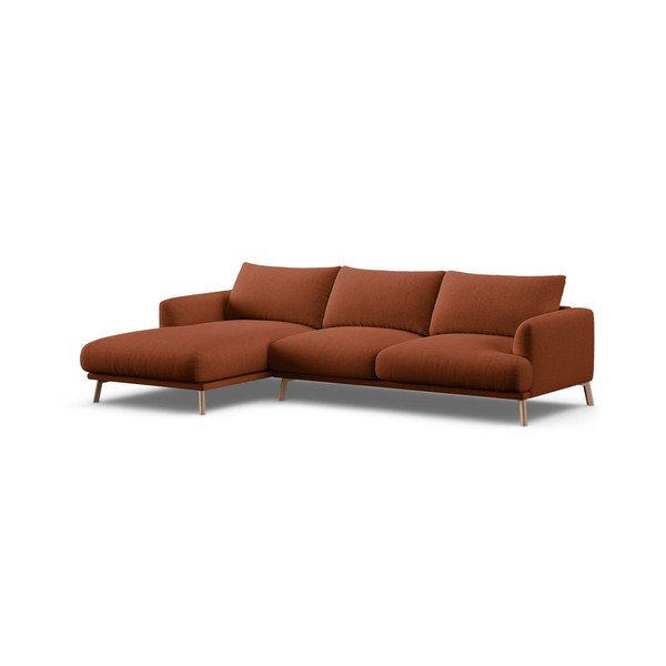 Divano angolare color terracotta (con penisola a sinistra/con chaise lounge) Naomi – Micadoni 