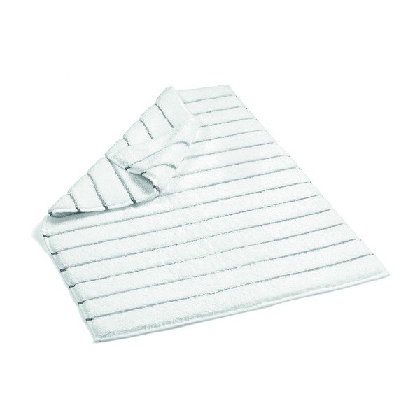 Tappeto da bagno in cotone bianco e grigio a righe, 60 x 90 cm Terry - Foutastic