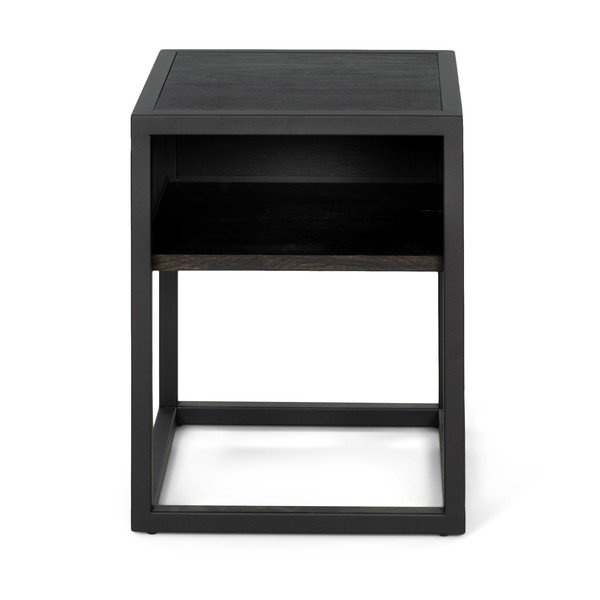 Comodino nero in rovere massiccio con ripiani Diva – Spinder Design
