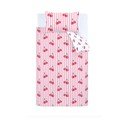 Set copripiumino e federa bianco e rosa per letto singolo 135x200 cm Disco Cherries Stripes – Catherine Lansfield