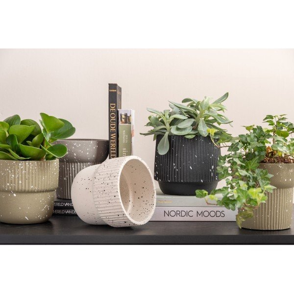 Vaso in cemento beige chiaro ø 14 cm Speckles - PT LIVING-image-1