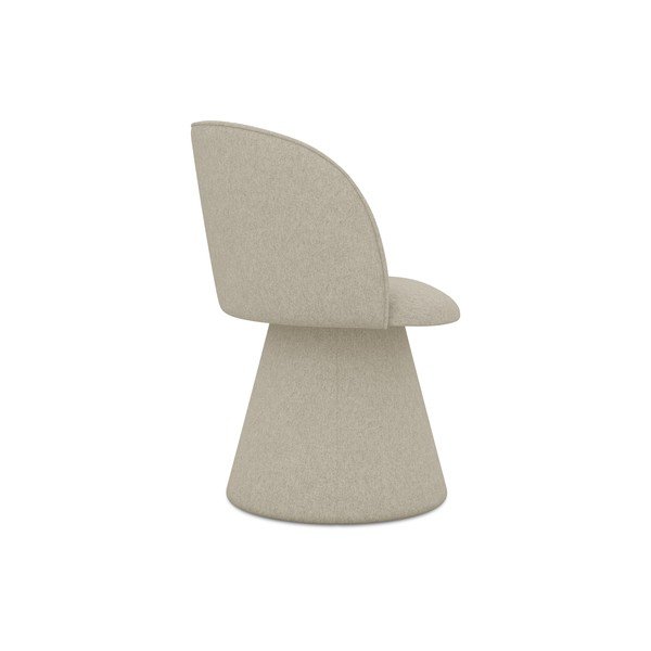 Sedia da pranzo beige in imbottito Maia – Makamii-image-3