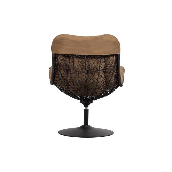 Poltrona girevole da giardino marrone con intreccio in rattan Vive - WOOOD-image-4