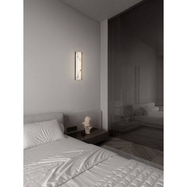Lampada da parete LED bianca/nera opaca con effetto pietra Shado – Nova Luce-image-1