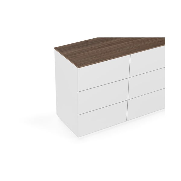 Cassettiera bassa bianca/marrone 120x84 cm Join - TemaHome-image-4