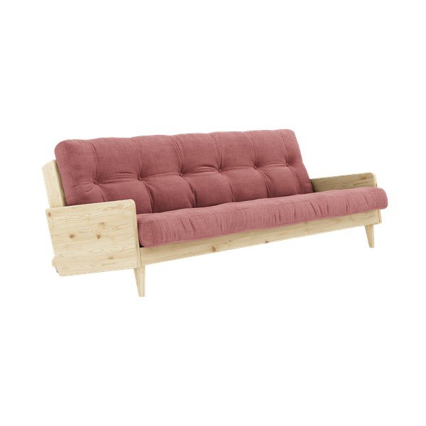 Divano letto in velluto a coste rosa 200 cm Indie - Karup Design-image-3