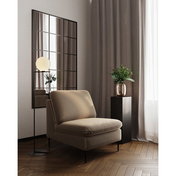 Poltrona in velluto marrone Moilo - MESONICA-image-1