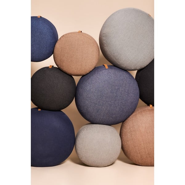 Pouf Turenio blu scuro, ø 70 cm Mochi - Hübsch-image-3