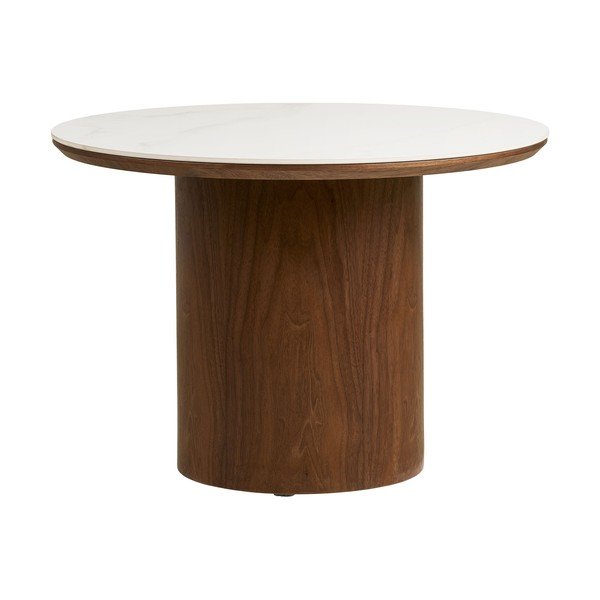 Tavolino da salotto rotondo colore naturale scuro con piano in ceramica ø 60 cm Noli – House Nordic