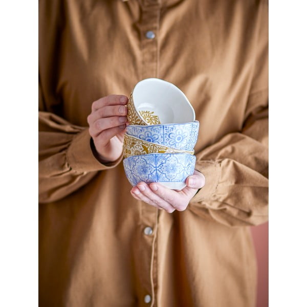 Ciotoline in set blu e arancioni in gres 4 pz 200 ml Milton – Bloomingville-image-1