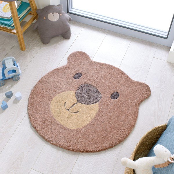 Tappeto marrone per bambini ø 70 cm Bear Face - Flair Rugs-image-4