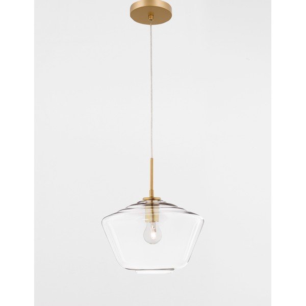 Lampadario dorato in vetro con paralume in vetro ø 30 cm Prisma – Nova Luce-image-4
