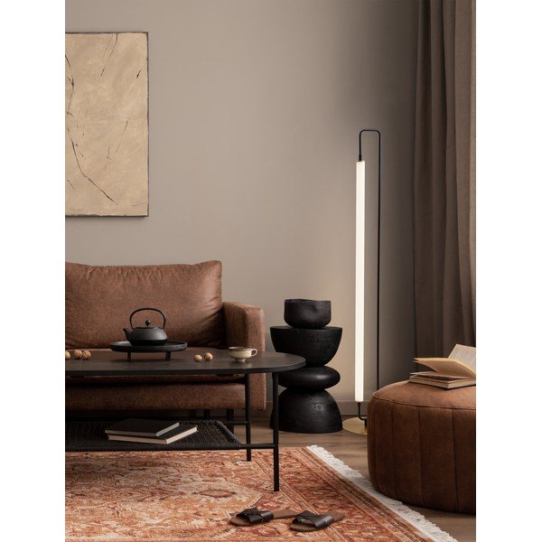 Lampada da terra LED bianca/nera opaca in metallo (altezza totale 150 cm) Wetro – Nova Luce-image-1