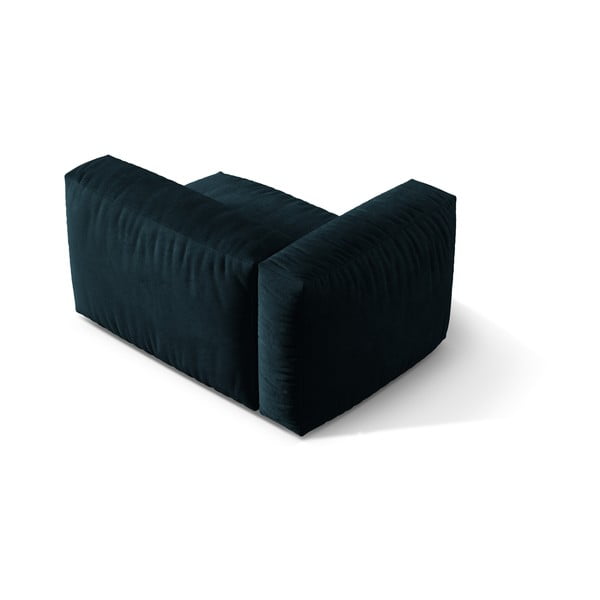 Parte divano componibile blu scuro (con penisola a sinistra) con rivestimento in velluto Martina – Micadoni -image-2