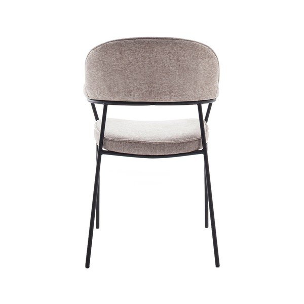 Sedia da pranzo beige con braccioli Kindersley – Unique Furniture-image-4
