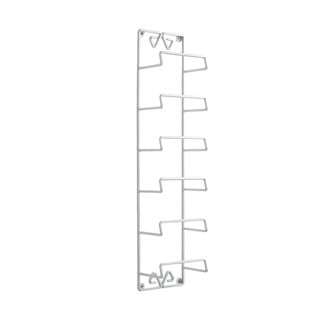 Portabottiglie da parete bianco in metallo per 6 bottiglie 16x68x10 cm Oste – Tomasucci