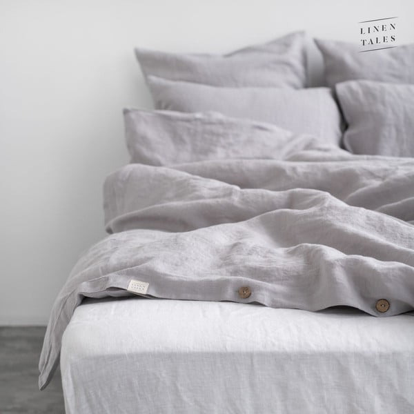 Biancheria da letto grigia 200x140 cm Light Grey - Linen Tales-image-4