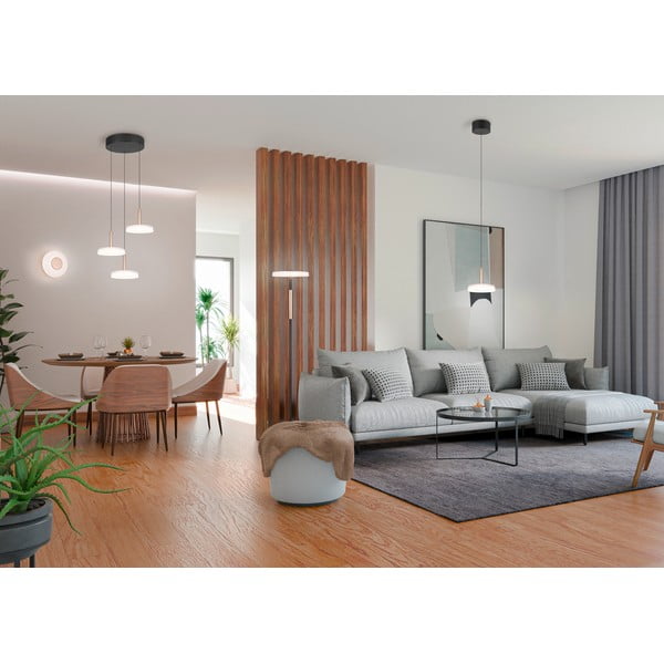 Lampadario a LED dimmerabile in nero, bianco e oro con paralume in vetro ø 35 cm Celeste - Trio-image-3