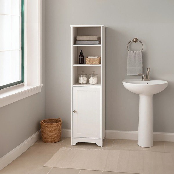 Armadietto bianco 40x160x38 cm Portern – Premier Housewares-image-1