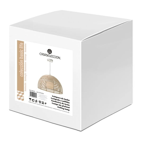 Lampada da soffitto in colore naturale con paralume in rattan ø 38 cm Natural Way - Casa Selección-image-3
