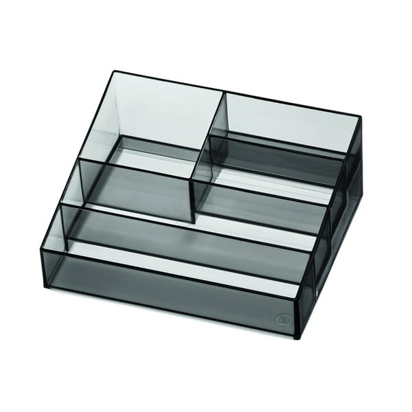 Organizzatore da bagno nero opaco per cosmetici in plastica riciclata Nail Station - iDesign-image-2