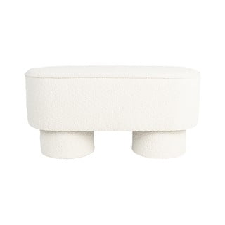 Panchina bianca con rivestimento in bouclé Marcos – White Label