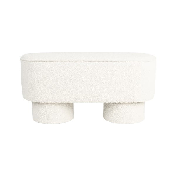 Panchina bianca con rivestimento in bouclé Marcos – White Label
