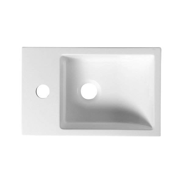 Lavabo piccolo bianco in marmo fuso, lato sinistro Alabama - Sapho-image-2