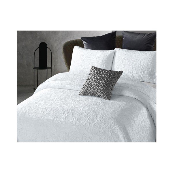 Copriletto bianco in microfibra con due federe Velvet Clara, 250 x 260 cm - Dreamhouse-image-1